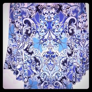 Blue and white dress